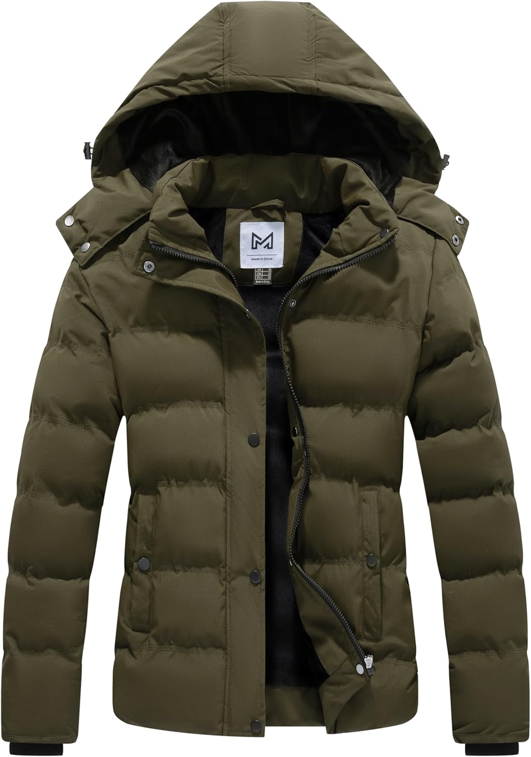 KVE Women's Hooded Winter Coat Warm Quilted Thicken Puffer Jacket with Removable Hood