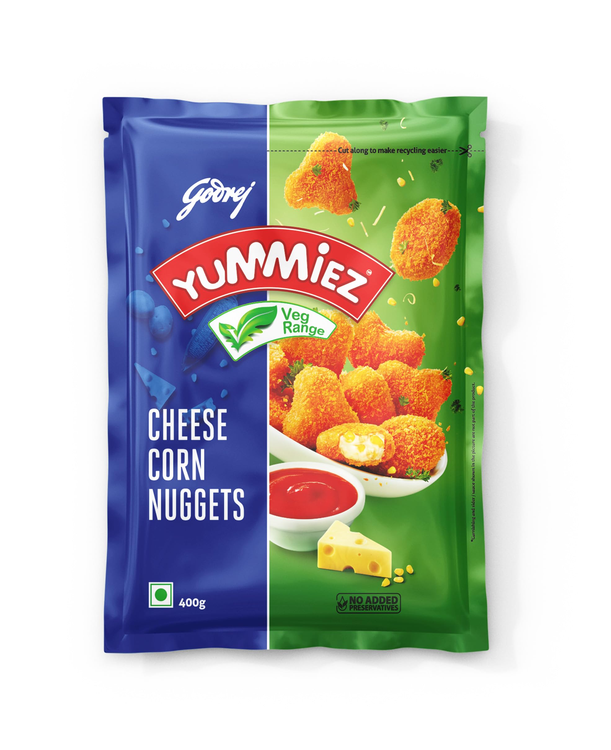Yummiez Godrej Cheese Corn Nuggets,400 G Pouch