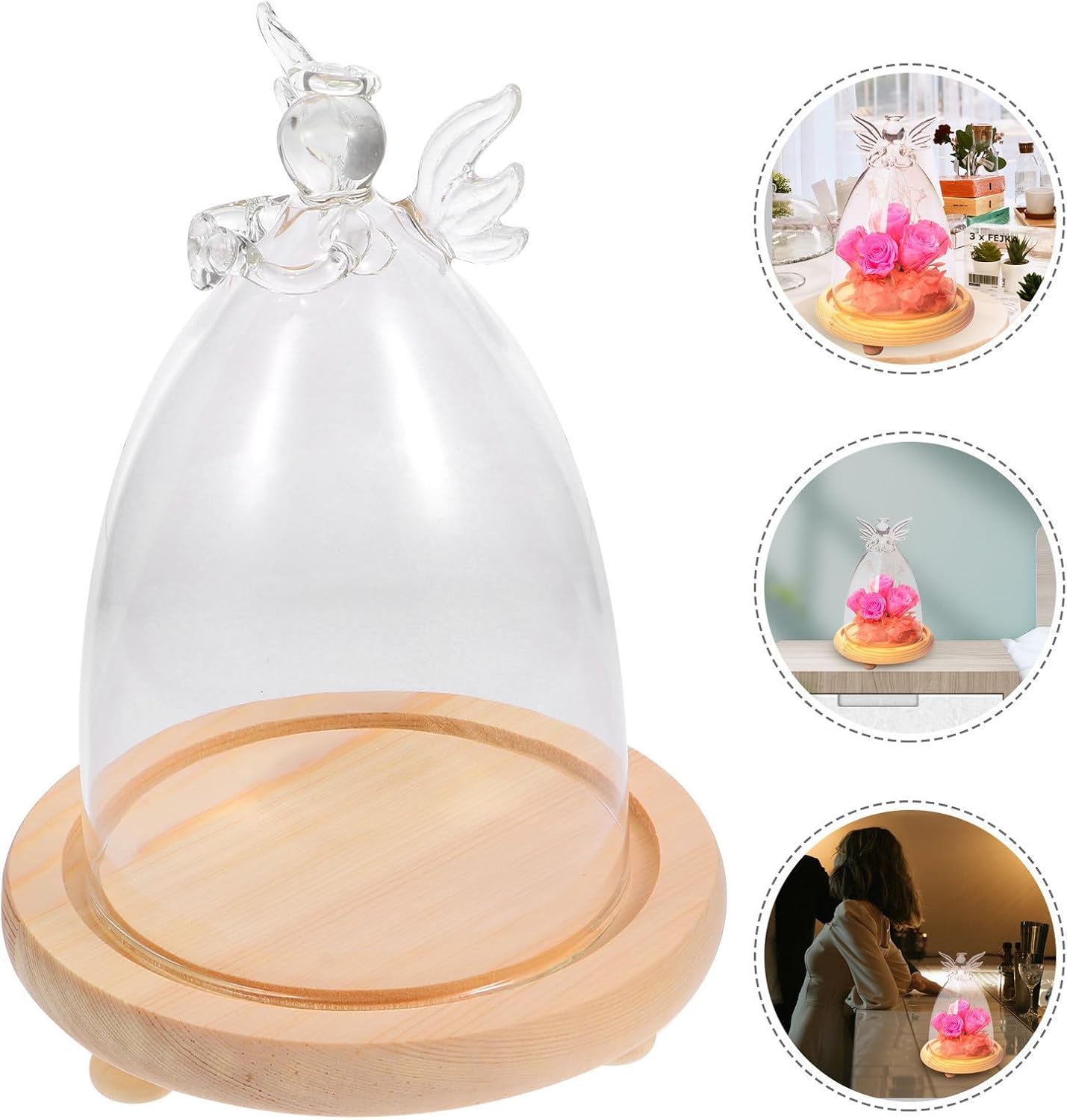 Xmas Micro Landscape Glass Dome Decorative Cover for Flowers Keepsakes image 5