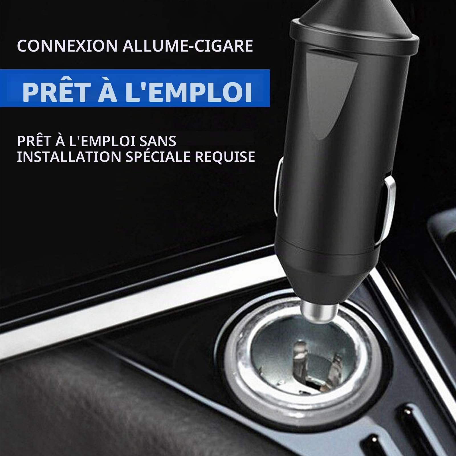 Bouilloire de voyage 12 V/24 V pour voiture, 1,2 litre, en acier inoxydable, avec adaptateur allume-cigare. Chauffe jusqu'à 100 °C et dispose d'un écran LCD. Idéale pour l'eau chaude, le café