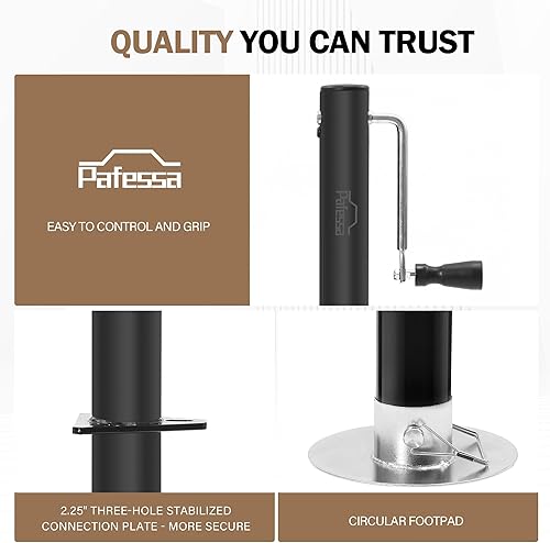 Miniatura 4 de Gato de remolque utilitario de marco A de 2000 libras, elevador de 15 pulgadas, gato de lengua Slidewind Jack de alta resistencia, pata de caída