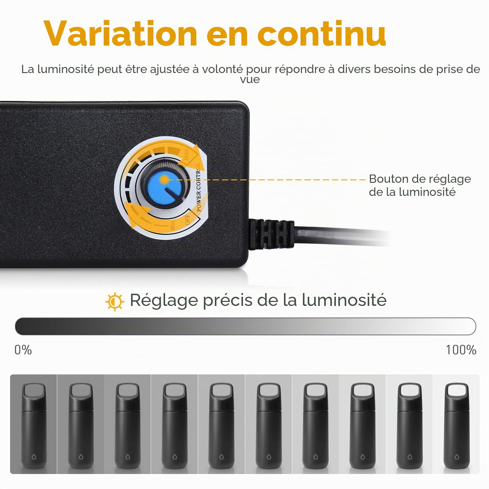 Boîte de studio photo, 61 x 61 x 61 cm, portable, pliable, avec 198 lumières LED à intensité variable et 4 arrière-plans pour la photographie de produits