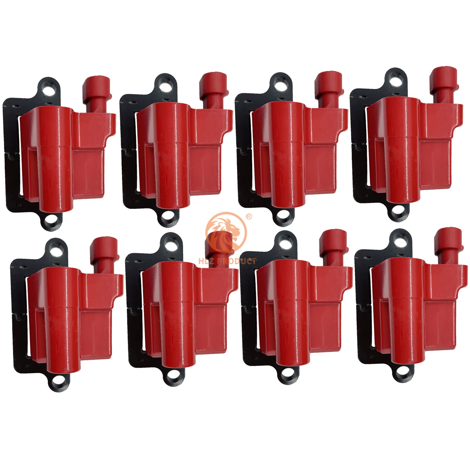 Set of 8 Square HIGH ENERGY Ignition Coil Compatible with Cadillac Chevy GMC Escalade Avalanche Silverado Suburban Tahoe Topkick Savanna Sierra Yukon 4.8L 5.3L 6.0L 8.1L UF271 D581