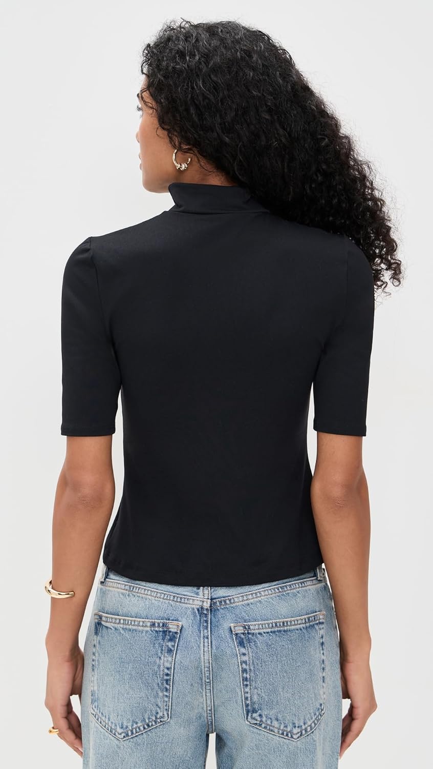 Susana Monaco Women's Mock Neck Elbow Sleeve Top 5" - Image 3