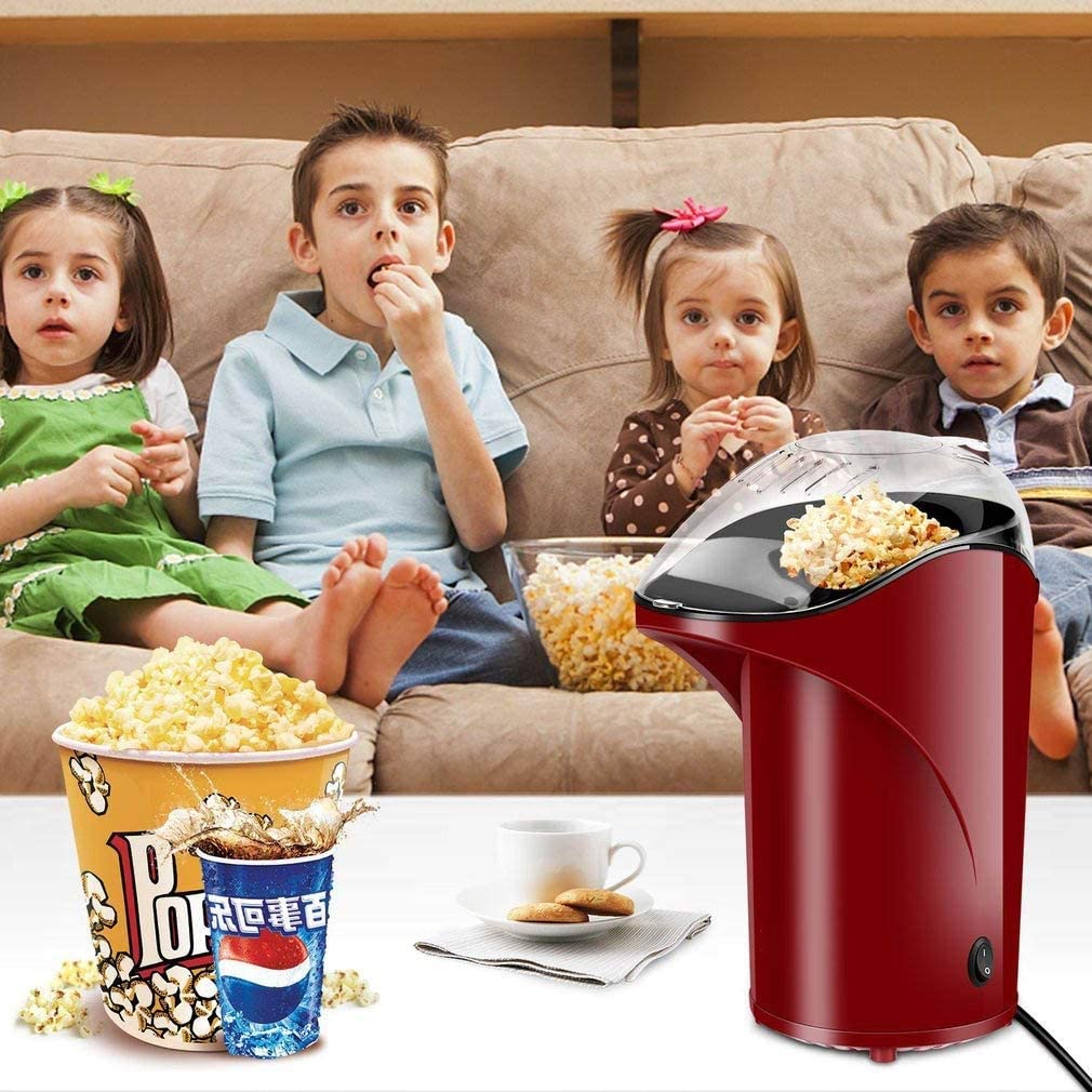 Macchina per Popcorn Macchina per Popcorn ad Aria Calda Uniforme Macchina per Popcorn da 1000 W Scivolo Pop-up Ciotola per Popcorn Senza Olio per Bambini a casa Bambini