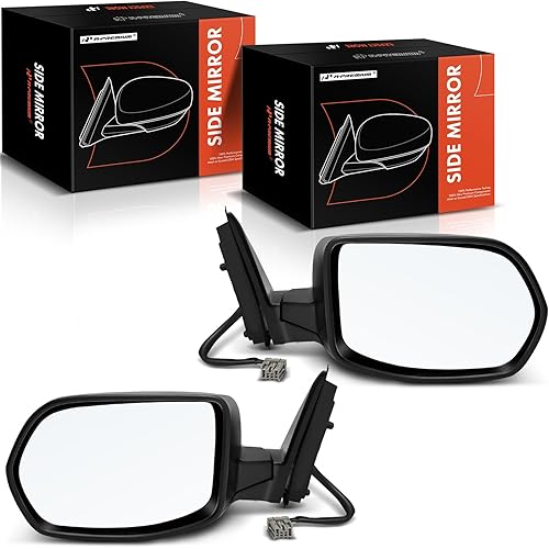 A-Premium Pair (2) Driver and Passenger Side Power Door Mirror - Compatible with Honda CR-V 2007-2011 - Non-Heated Manual Folding Textured Black Outside Rear View Mirror - Replace# 76250SWAA02