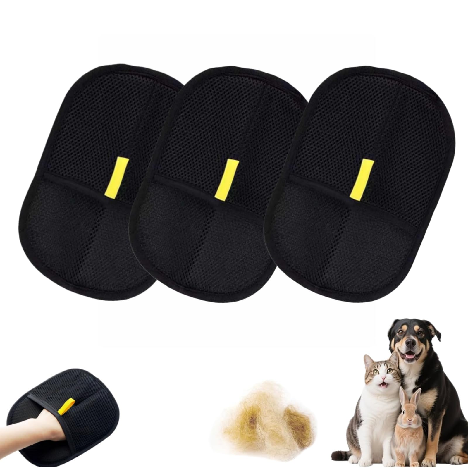 Hair Grabber Guanto Rimuovi Peli per Animali，Guanti antipeli riutilizzabili per Animali Domestici – rimozione peli da Vestiti, divani, tappeti– Riutilizzabile e Lavabile