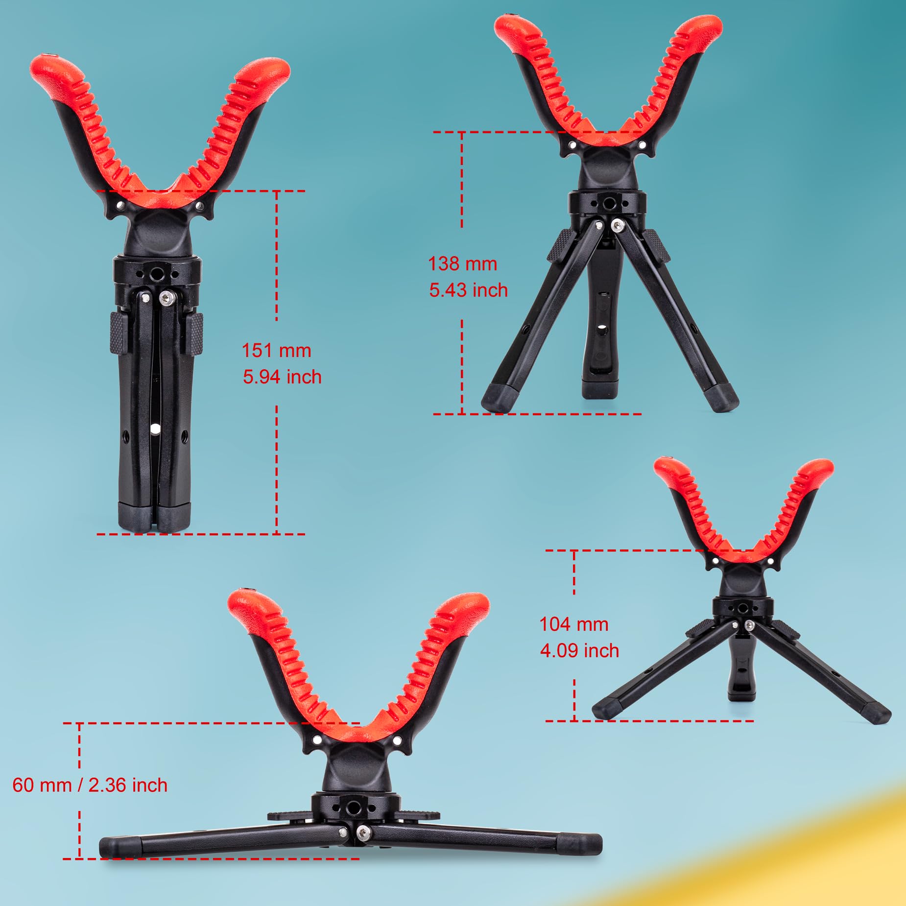 Zeadio Supporto per treppiede per fotocamera, regolabile, portatile, con rotazione a 360 gradi, giogo a V, per tutte le fotocamere
