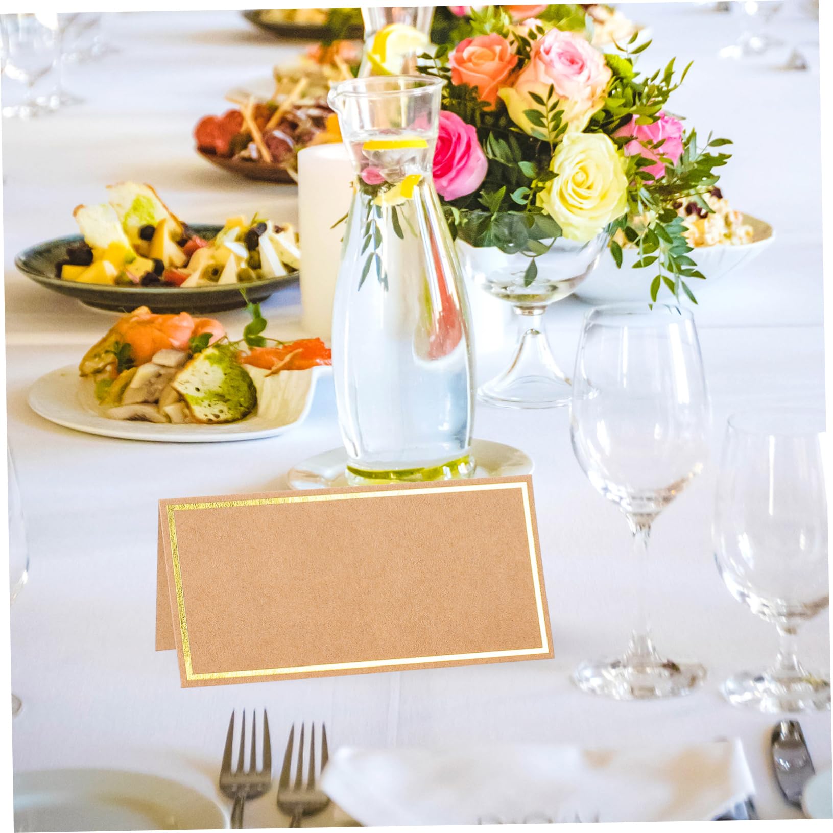 SHINEOFI 150stücke Hochzeit Platzkarten Mit Goldprägung Elegante Tischkarten Für Hochzeiten Feiern Und Events Blanko Tischreservierungskarten Aus Kraftpapier
