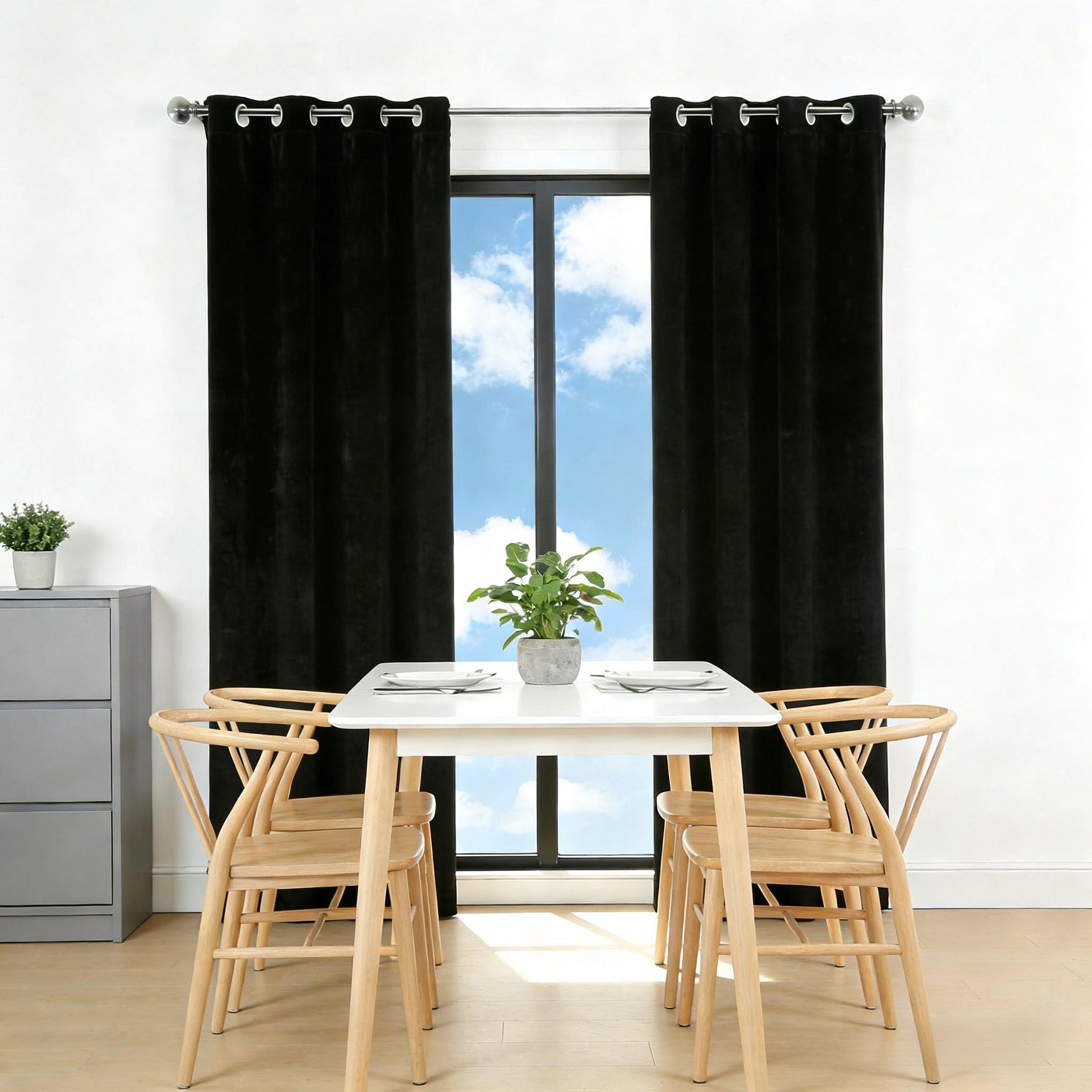 Rideau thermique isolant haut de gamme design moderne noir opaque