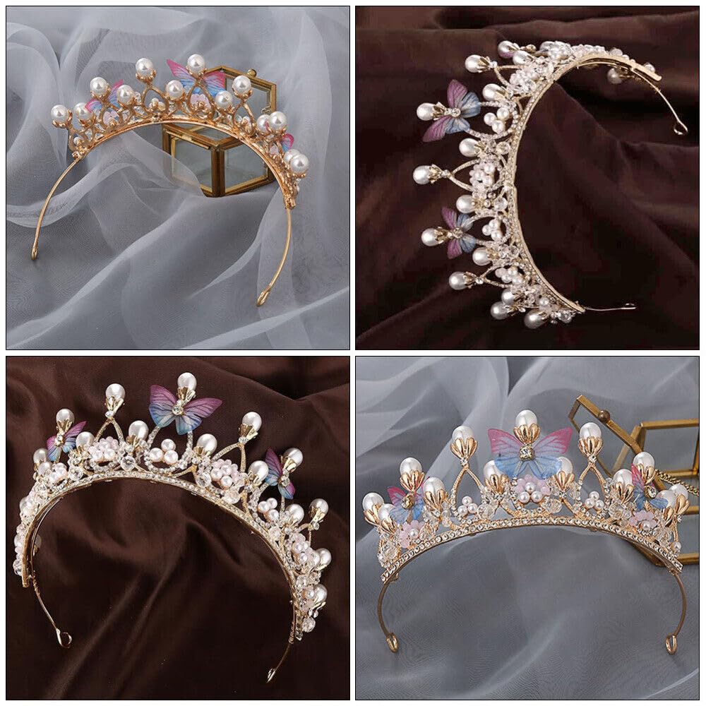 SYGA Girls Crystal Tiara Crown Women Flower Butterfly Princess Headband Gift for Wedding Prom Birthday Party Pageant Christmas Hair Accessories Costume Party Gift Present for 8-16 Years Teens Jewelery 4