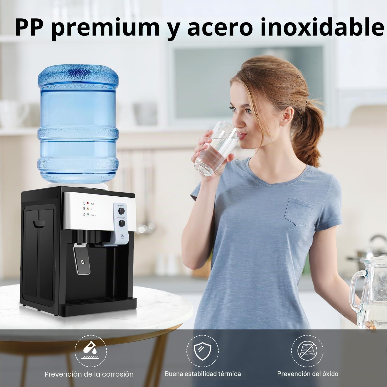 Dispensador de Agua Eléctrico Caliente y Frío - Enfriador de Agua Para El Hogar y Oficina (90℃ Caliente/15℃ Frío)