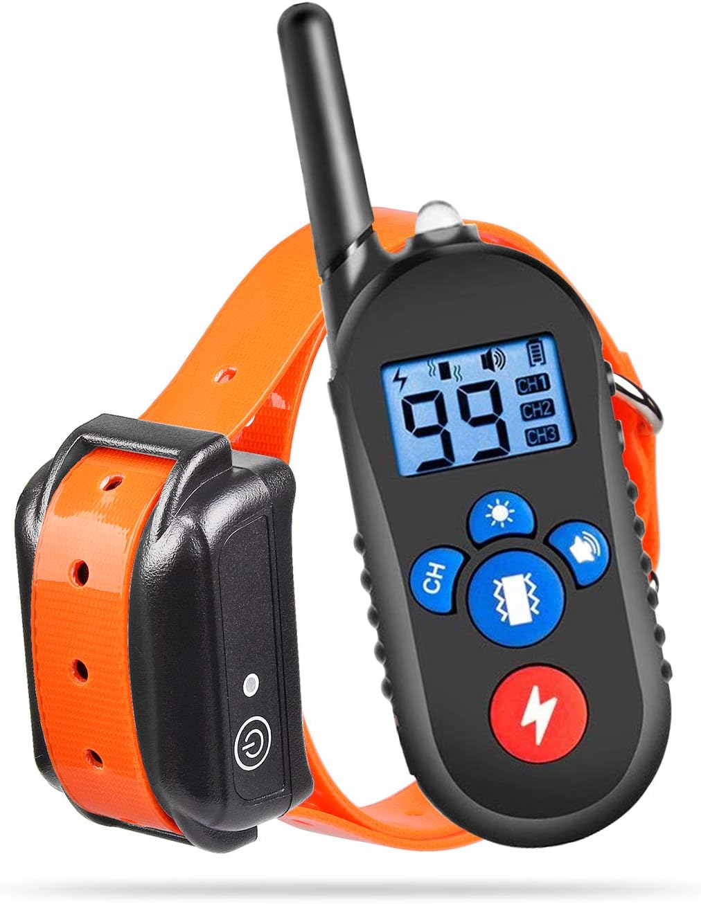 iDogin Dog Training Collar with Remote, 3 Training Modes, Beep, Vibration and Shock, 2500 ft Remote, Rechargeable Waterproof Shock Collar for Medium Large Dogs