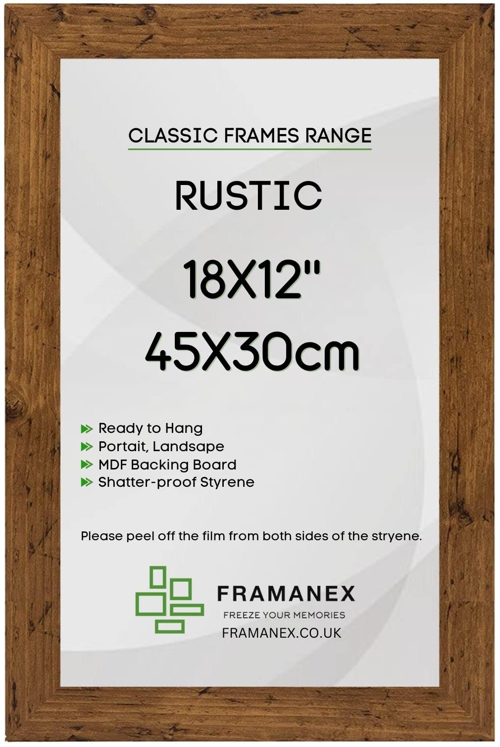 Framanex Rustic Modern Colour 18X12 Picture Photo Poster Frames | 12X18 Inch Rectangle Picture Frame | Wood Finish Photo Frame