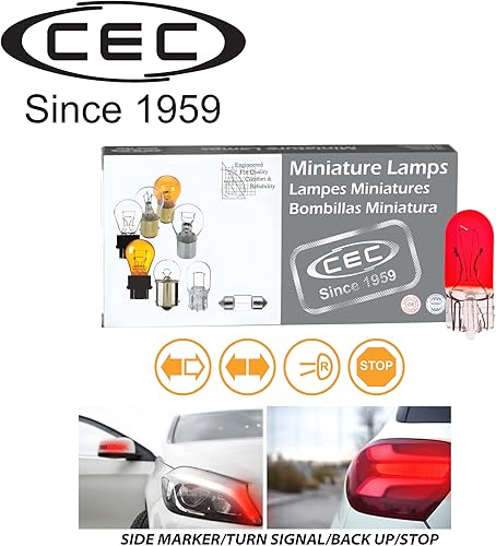 Miniatura 4 de CEC Industries 194R - Bombillas miniatura T3.25 de color rojo de 14 V, 3.78 W, 0.27 A, caja de 10 unidades