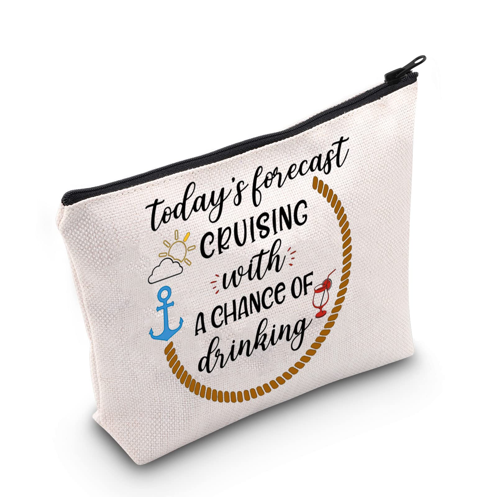 POFULL Cruise Themed Gift Boat Cocktails for Friends Groups Cosmetic Bag (Forecast Cruising)