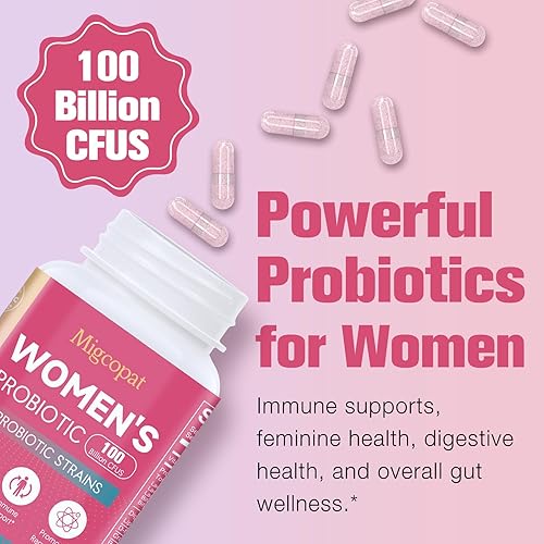 Miniatura 3 de Probióticos para mujeres, 100 mil millones de UFC probióticos para mujer con prebióticos, enzimas digestivas, D-manosa y extracto de arándano para