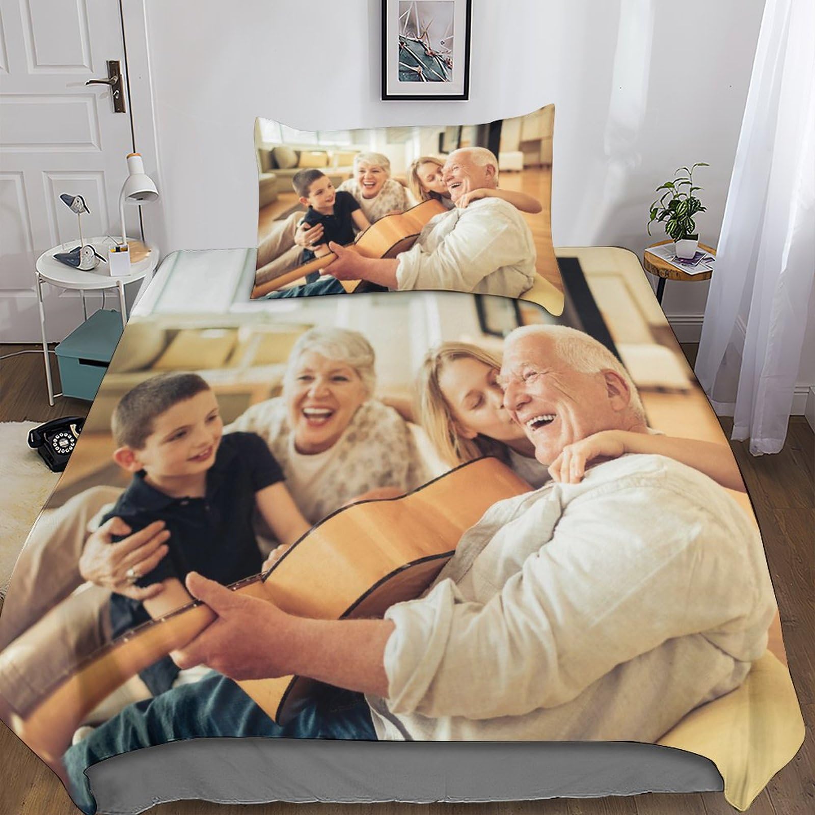Housse de couette 3D personnalisée avec photo parure de lit 135x200