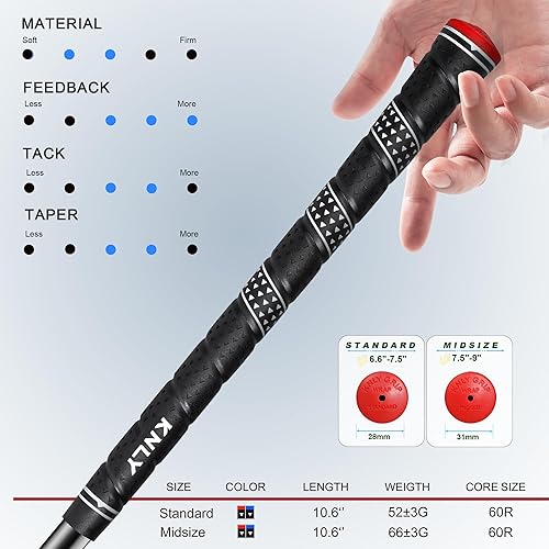 Miniatura 6 de KNLY Juego de 13 agarres de golf envolventes con tecnología de control de textura cóncava triangular, agarre de goma para todo tipo de clima, tamaño