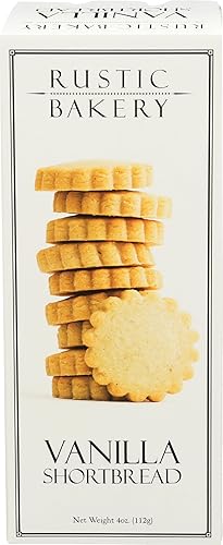 Rustic Bakery Galletas hechas a mano, pan corto de vainilla de Tahití, 4 onzas