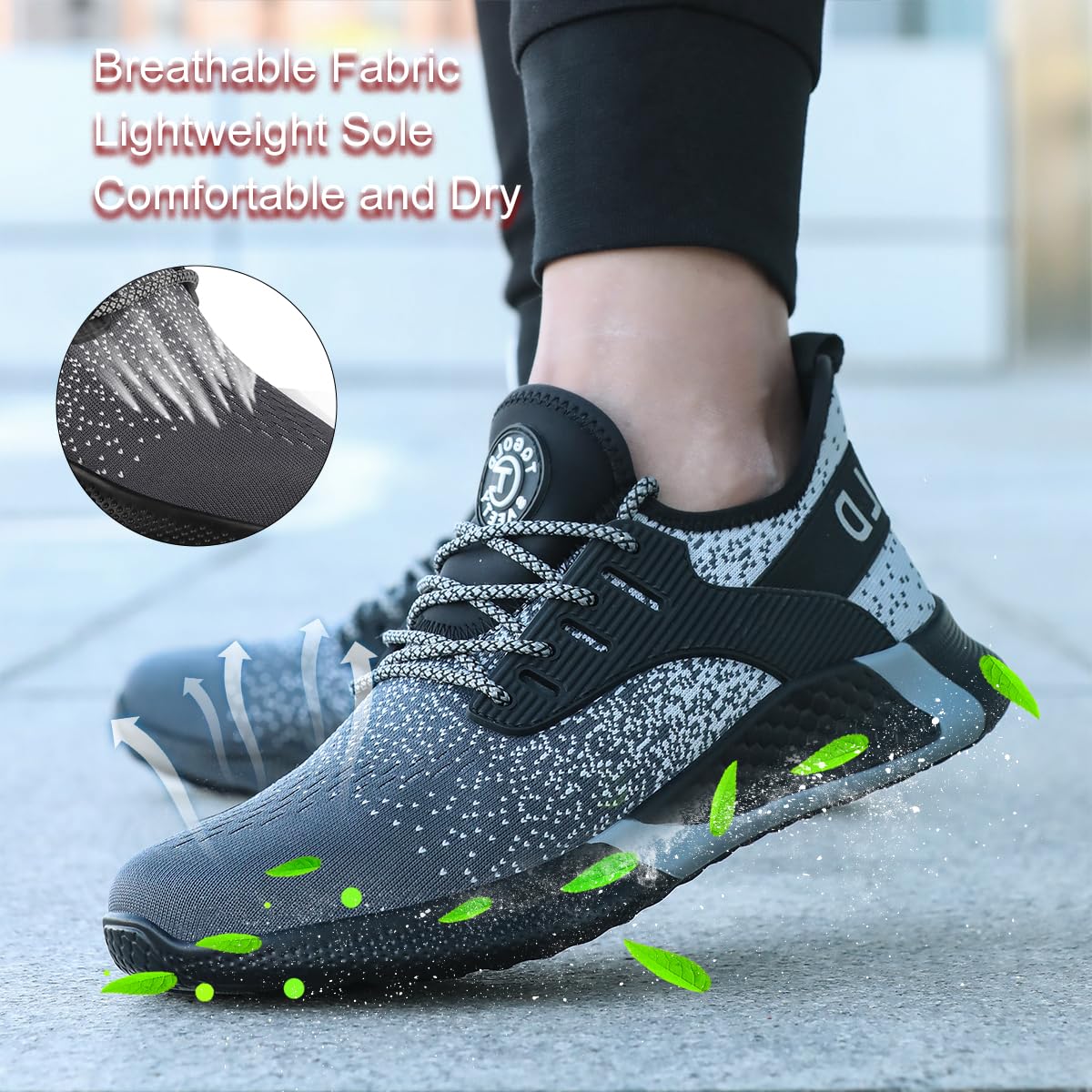 TQGOLD Scarpe Antinfortunistiche Scarpe da Ginnastica Unisex Leggere Antiperforazione Punta in Acciaio Comode Scarpe Sicurezza