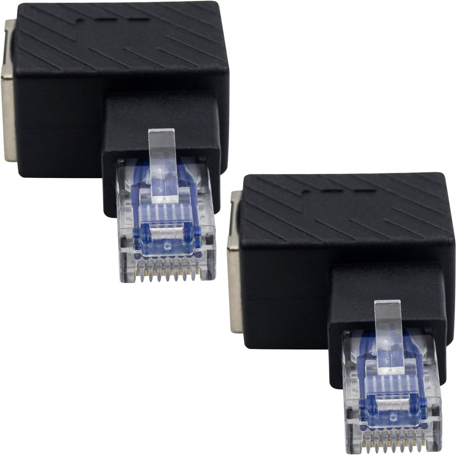 Duttek Ethernet Adapter 90 Degree, Right Angled RJ45 Male to Female Ethernet Extender Adapter, Cat5e/Cat6 RJ45 Ethernet, for Modem, Router, PC, Network Printer, Laptop, LAN, Switch, etc 2 Pack : Electronics