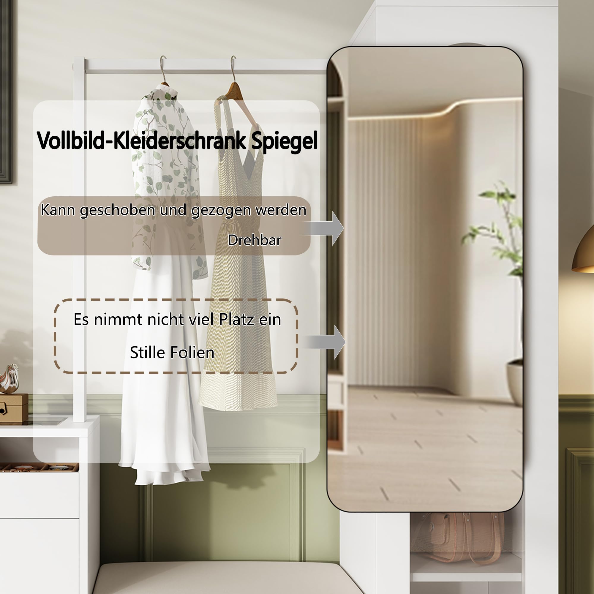 Azkoeesy Set appendiabiti multifunzionale con luce LED, 6 in 1, bianco, moderna combinazione di ingresso con scarpiera | panca imbottita | vetrina in vetro | specchio in vetro | asta appendiabiti |
