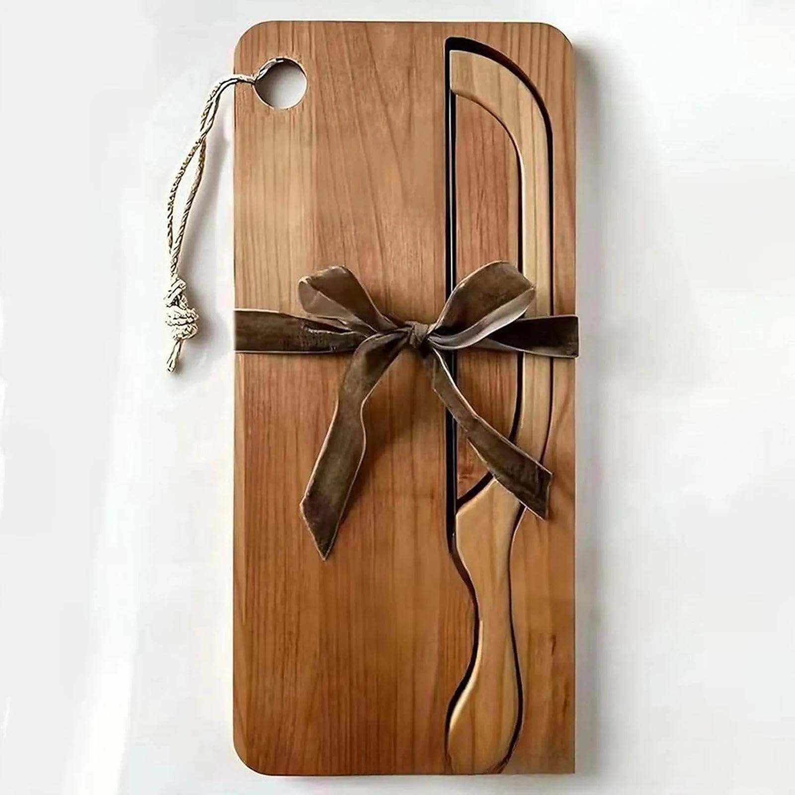 Brotschneider-Set mit Messer und Schneidebrett, manueller Schneider für Sauerteig und Bagels, beidhändiges Design mit Auffangschale, sicher für linke und rechte Hand, 39 cm Holzstation