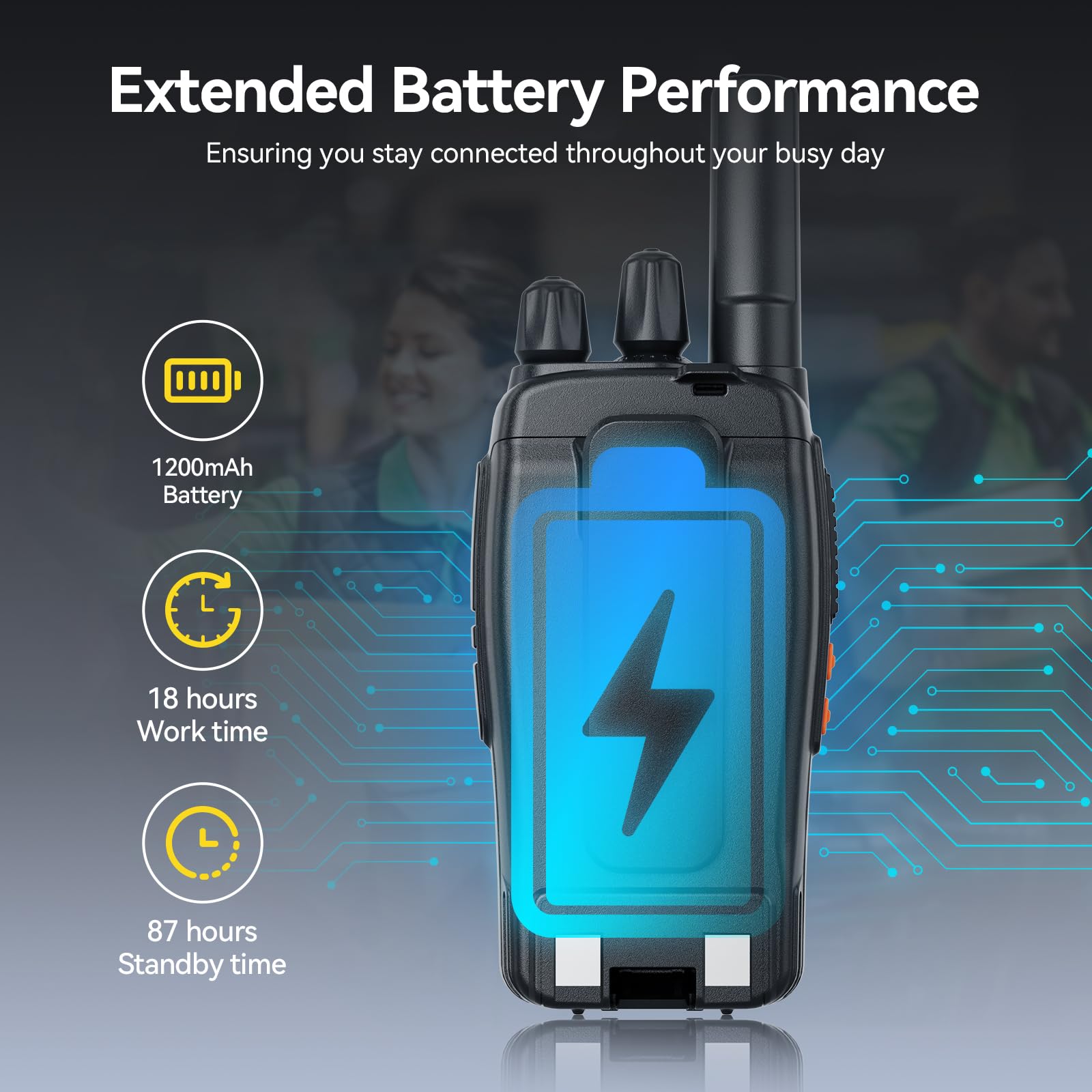 Retevis H777D Walkie Talkie z 6-drożną ładowarką, Ekranem LCD, ładowaniem Typu C i Bazą, 1200 mAh, łatwe Parowanie, Przenośne Radio Dwukierunkowe do Sklepów, Ochrona (6 Sztuk, Czarny)