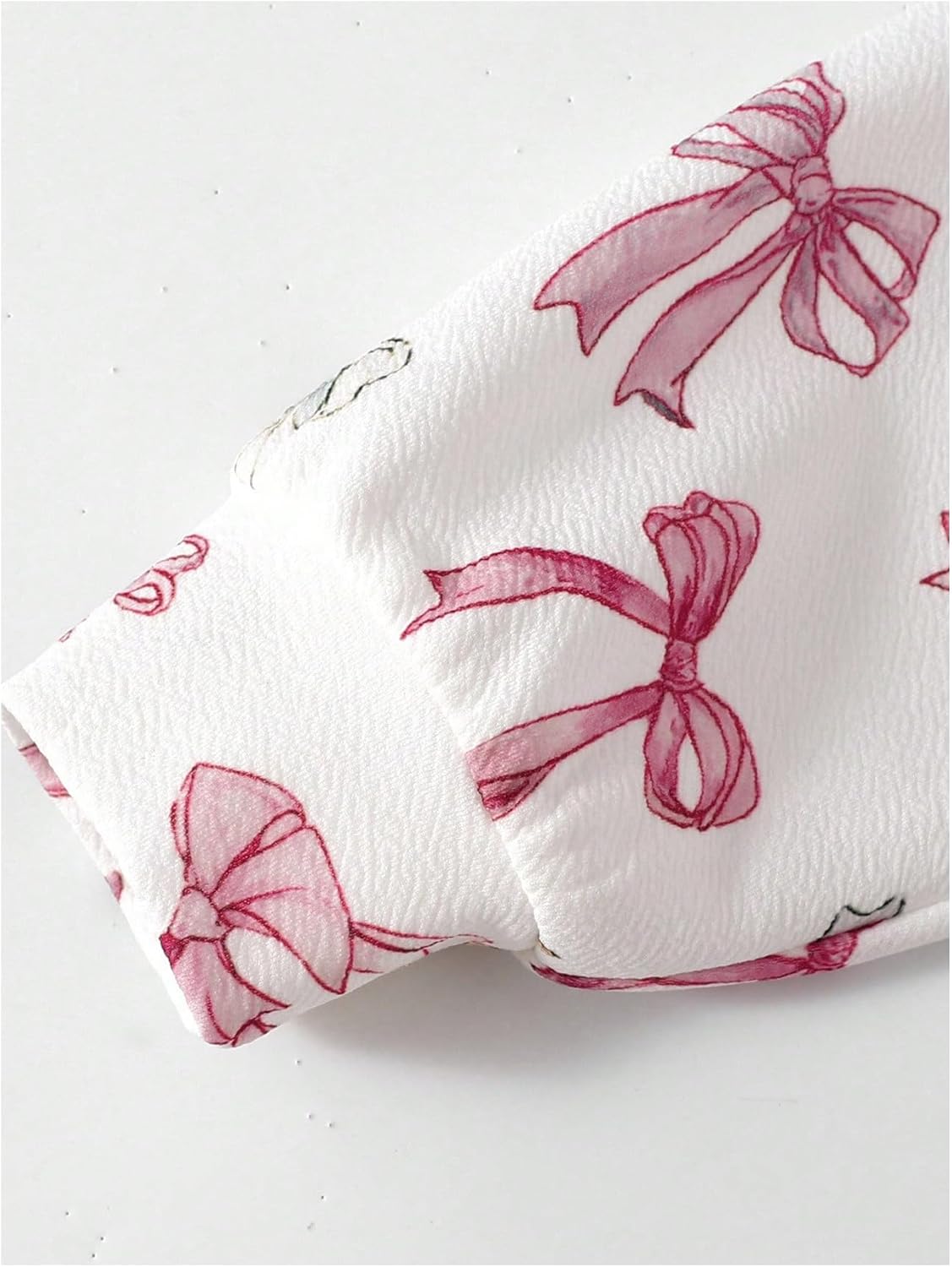 Floerns Girl's 2 Piece Cute Outfits Bowknot Graphic Crewneck Sweatshirts with Wide Leg Sweatpants Sets - Image 3