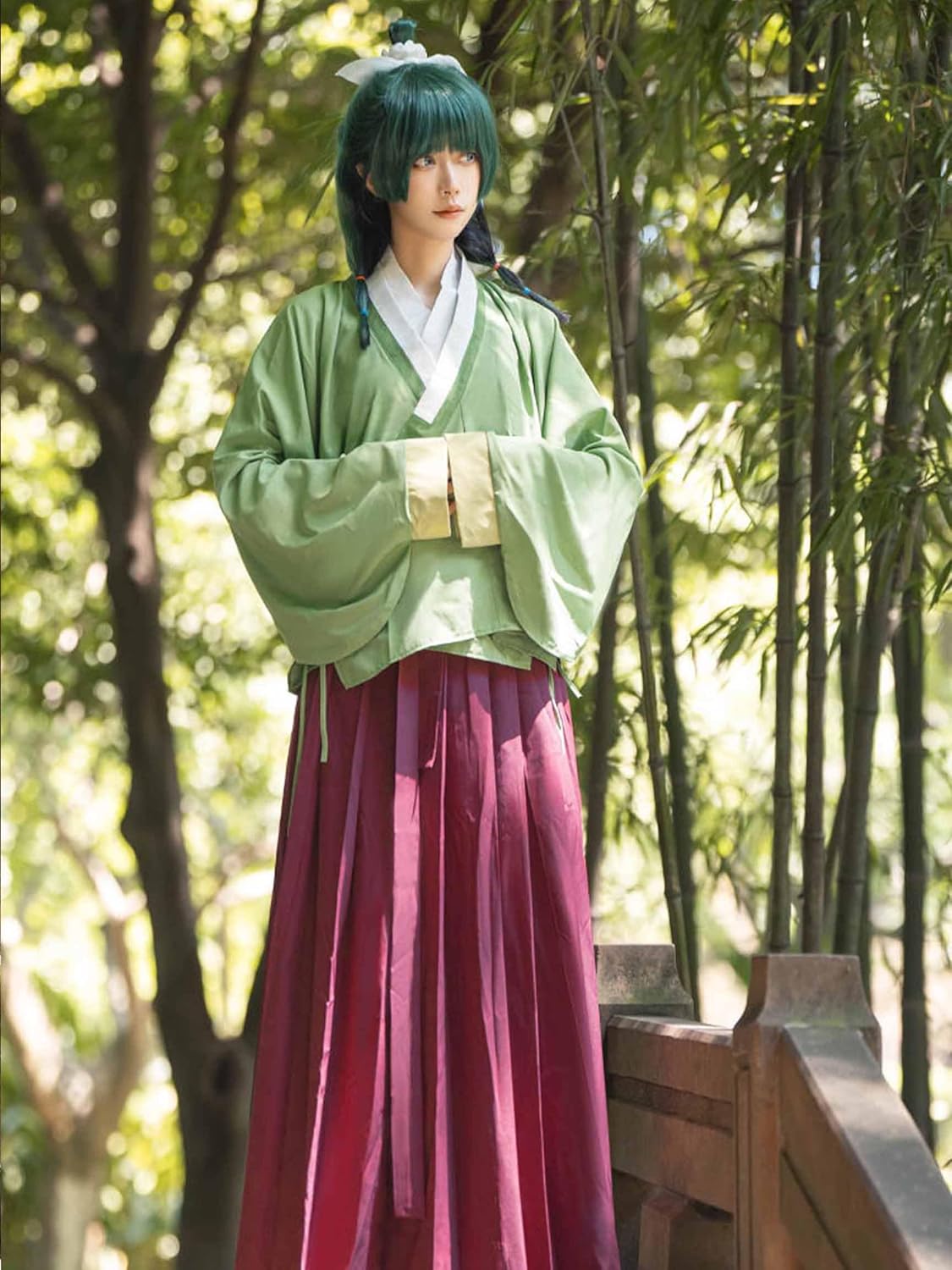 miccostumes Women's Costume Servant Cosplay Hanfu Set Top and Skirt with Hair Tie and Collar