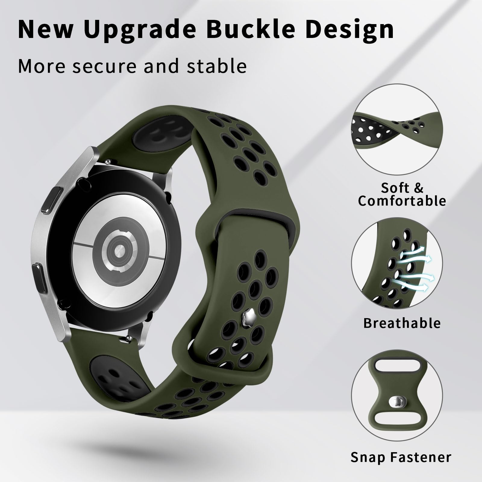 Lerobo 4 Pack Bands Compatible with Galaxy Watch 7 6 5 4 Band 40mm 44mm/Galaxy Watch 6 4 Classic 43mm 47mm 46mm 42mm/Watch 5 pro 45mm,Active 2 Band, 20mm Watch Band Soft Silicone Sport Band Women Men — Amazon image 16