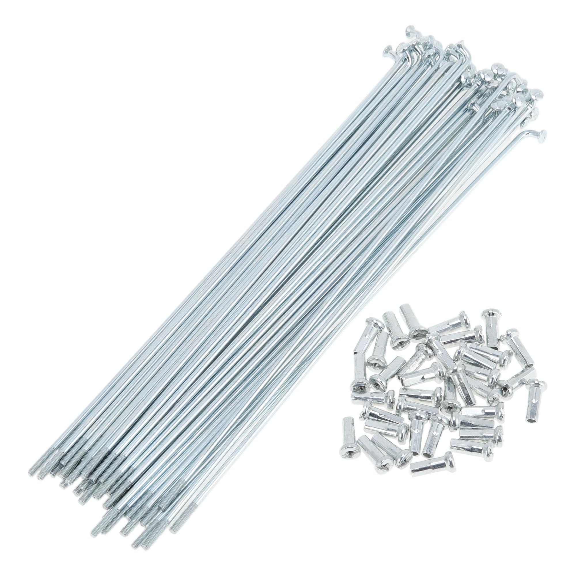 A ABSOPRO 36 Set 14G Bicycle Spokes 160mm Bike Wheel Spokes Galvanized Carbon Steel Silver Tone