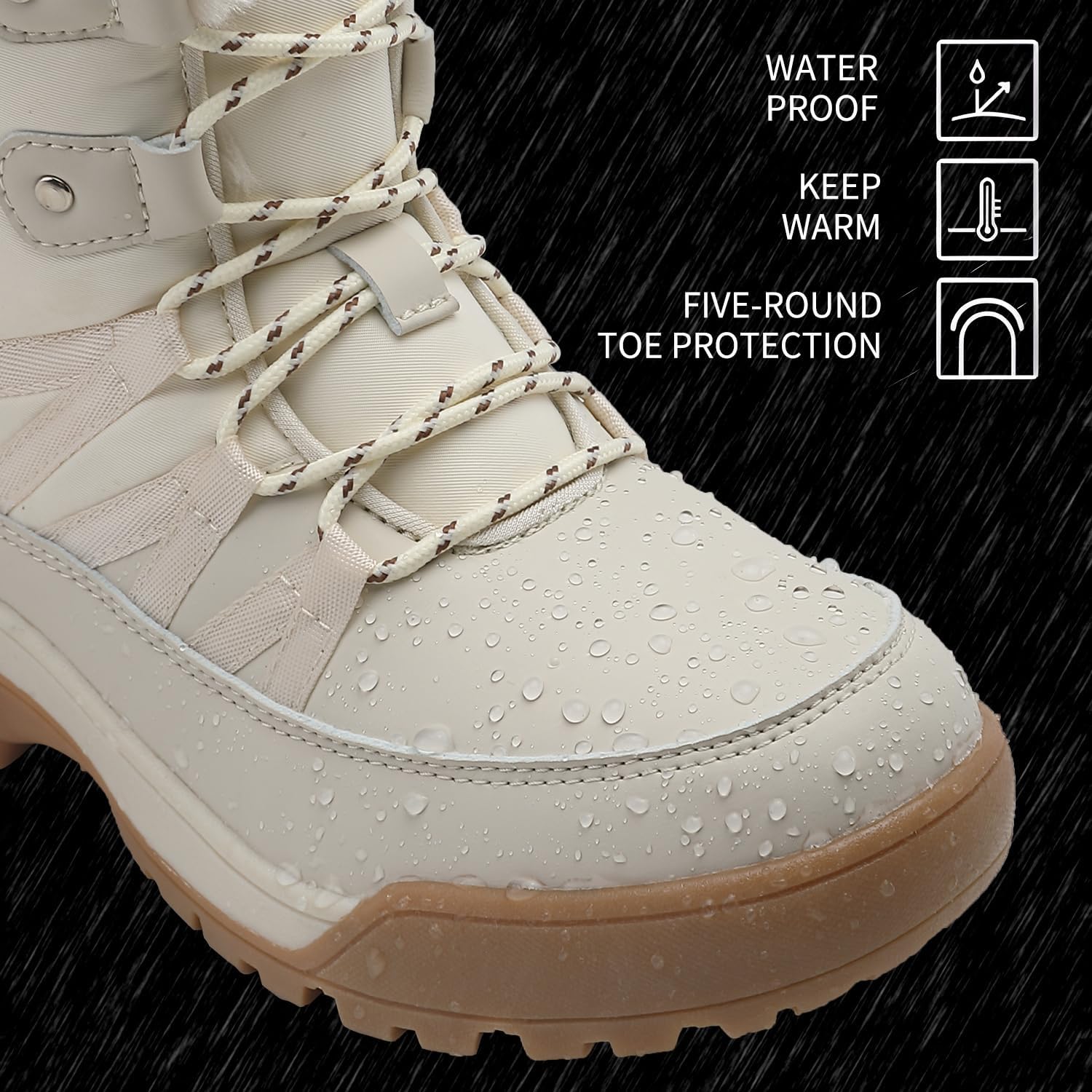 Womens Snow Boots Anti-Slip Cold Weather Fur Lined Comfortable Winter Shoes - Image 5