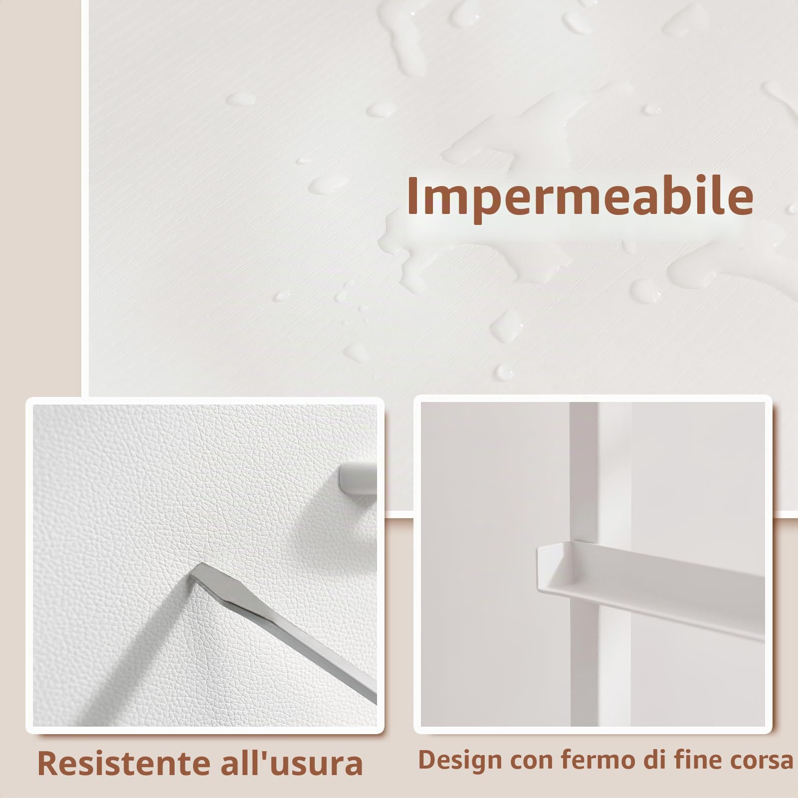 Somdot Comodino Camera da Letto Con Cassetto in Stoffa, Comodini Cameretta, Mobiletto Camera da Letto, 30P x 42l x 50H (2 Cassetti), Bianco, Set di 1