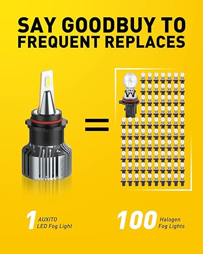 Miniatura 5 de AUXITO Luz antiniebla LED PSX26W, 6000LM 30W, repuesto de luz antiniebla superbrillante 12278, 6500K blanco frío, bombillas antiniebla H28W para