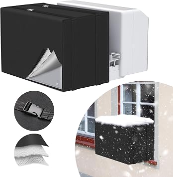 3 Layer U Shaped AC Cover for Midea, Windspeed 20.8"L x 13.4"H x 12.2"D Thicker U shaped Window Air Condition Cover Insulated Compatible with Midea U-Shaped Air Conditioner 8000/10000/120000 BTU