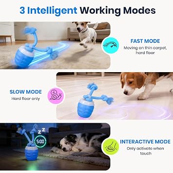 Interactive Dog Toys for Medium Dogs,2026 Upgraded Automatic Smart Motion Pet Ball, Interactive Dog Toy to Keep Them Busy, Chase Buddy Dog Toy(Blue)