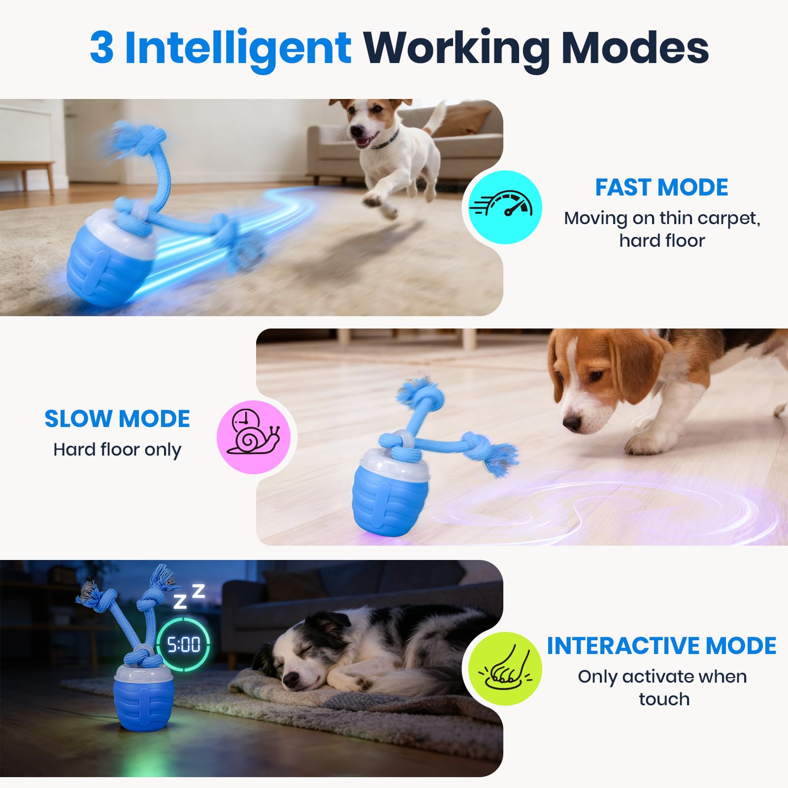 Jouets interactifs pour chiens de taille moyenne, balle automatique à mouvement intelligent amélioré 2026, jouet interactif pour chien pour les garder occupés, jouet pour chien Chase Buddy