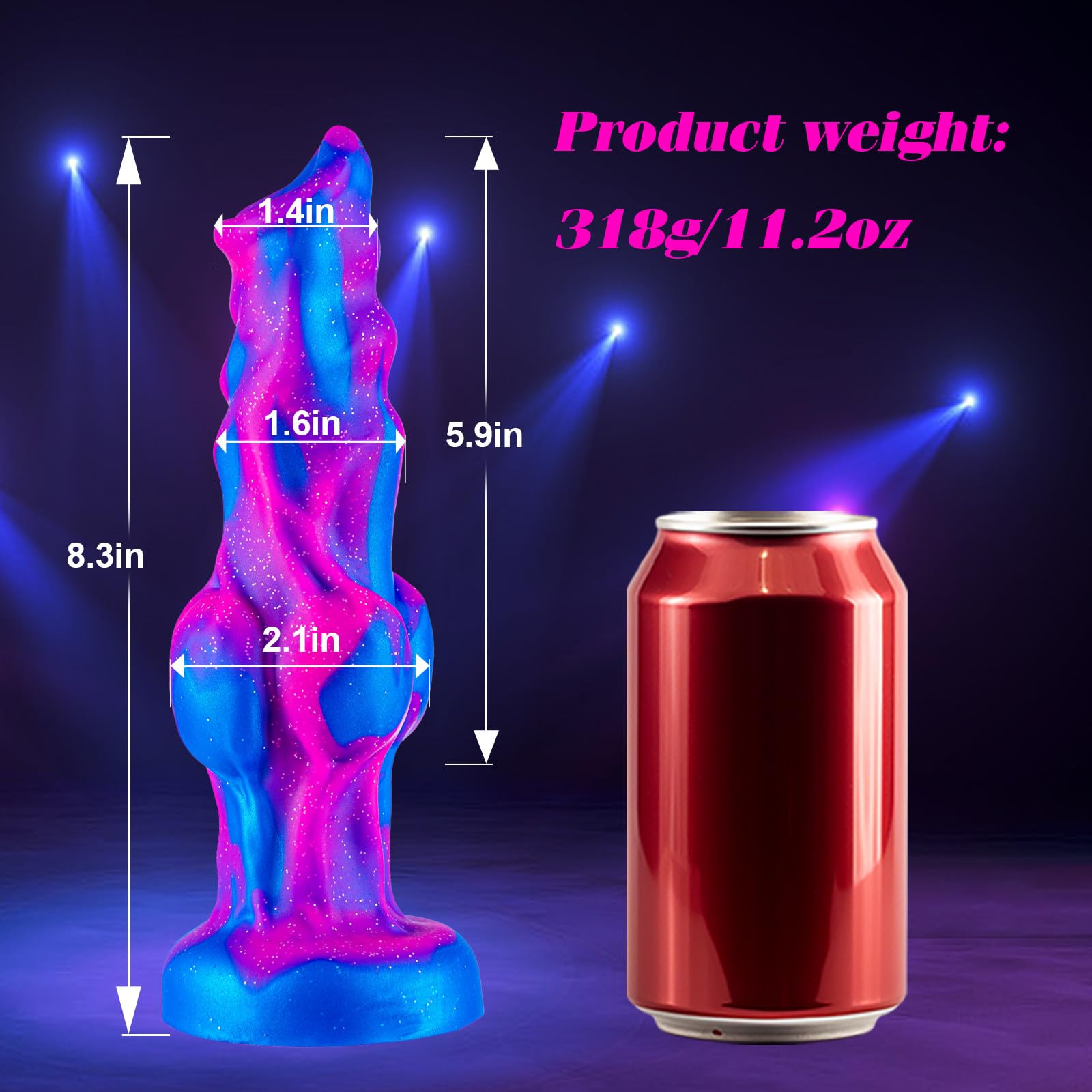 Juguete grande de lobo con dildo de 21.1 cm, grueso y realista, con ventosa exótica, con nudo grueso de silicona, tapón anal de fantasía, dildo grande con ventosa para parejas de hombres y mujeres