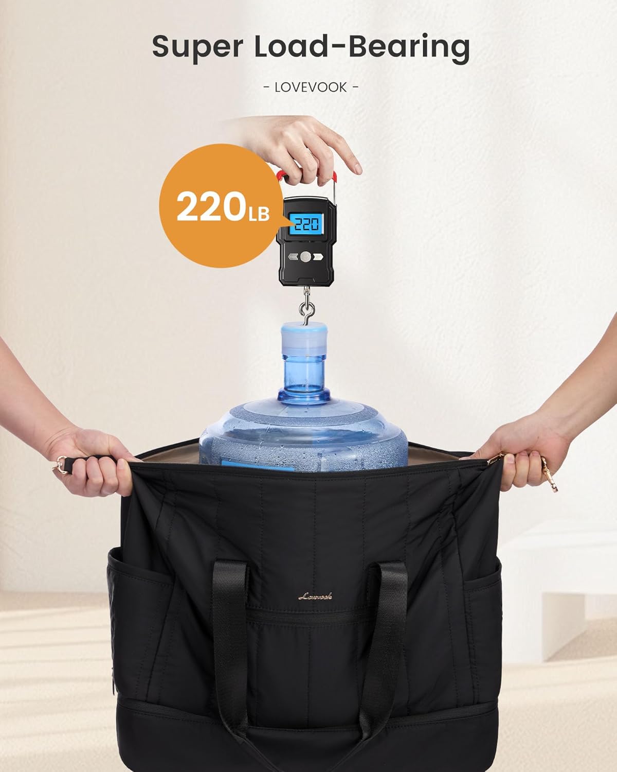 LOVEVOOK Travel Duffle Bag,Puffer Weekender Bags For Women with Shoe Compartment,42L Carry On Duffel Overnight Bags For Airplanes,Hospital Bag for Labor and Delivery,3Pcs Set - Image 5