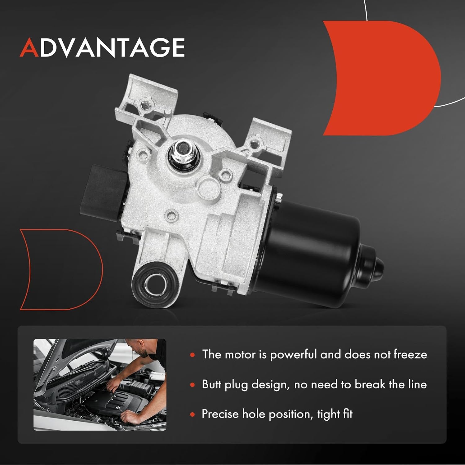 A-Premium Front Windshield Wiper Motor Compatible with Chevrolet Colorado & GMC Canyon, 2015-2022