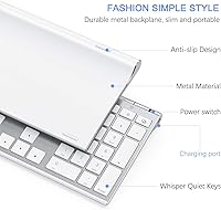 Vista 2 de Wireless Keyboard and Mouse, Vssoplor 2.4GHz Rechargeable Compact Quiet Full-Size Keyboard and Mouse Combo with Nano USB Receiver for Windows