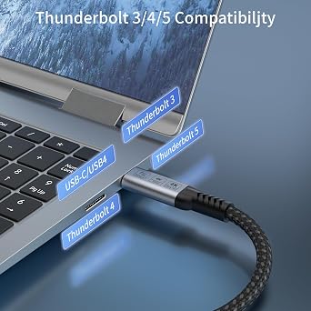 USB-c Long Cables 16.5ft 2Pack Compatible with Thunderbolt 4/3,USB C 3.2 Cable 20Gbps Data Transfer,4K@120Hz Video Output Monitor Cord,Type-C Nylon Braided 100W Fast Charging