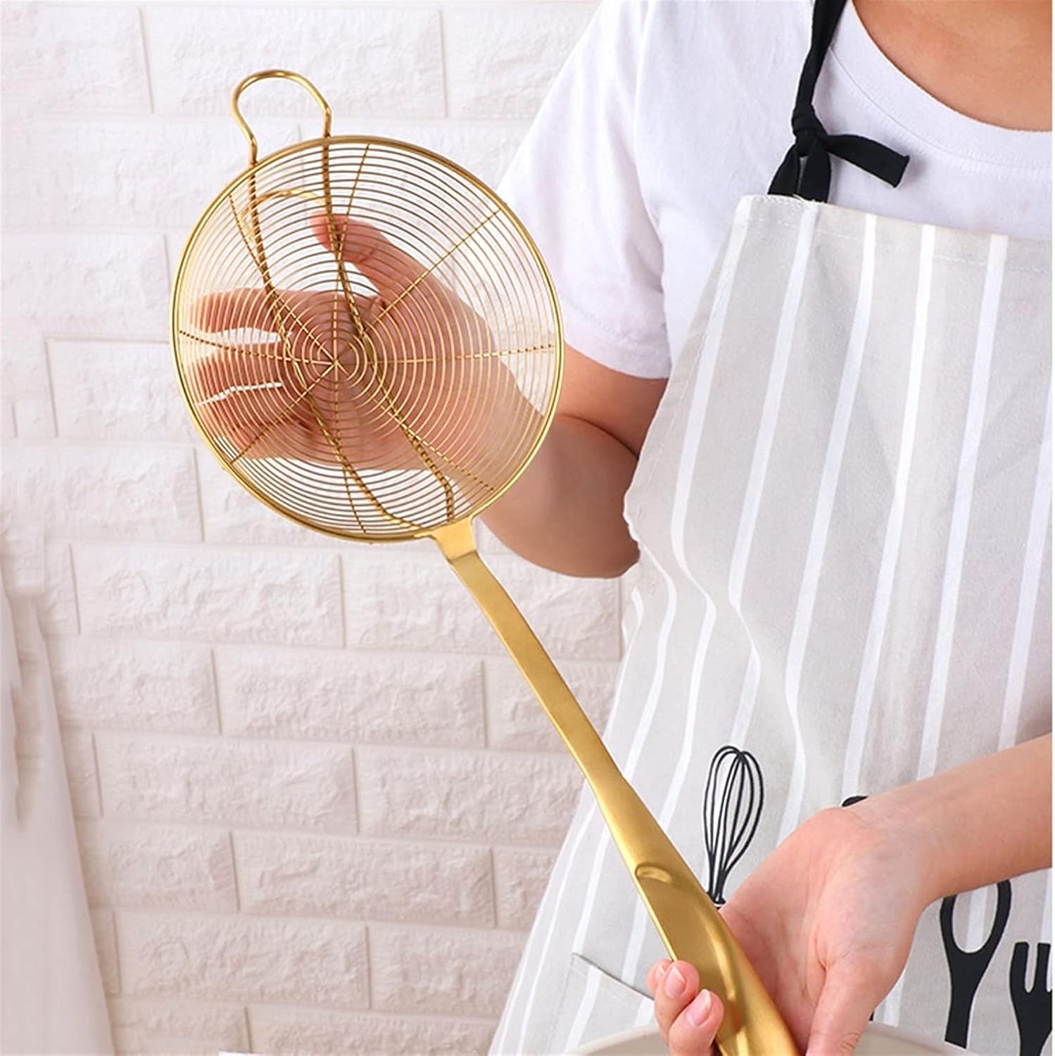 Leaky Spoon Stainless Steel Spider Strainer Skimmer Kitchen Cooking Utensil for Cooking and Frying Hot Pot (18.70×6.89in) Colander (Color : B)