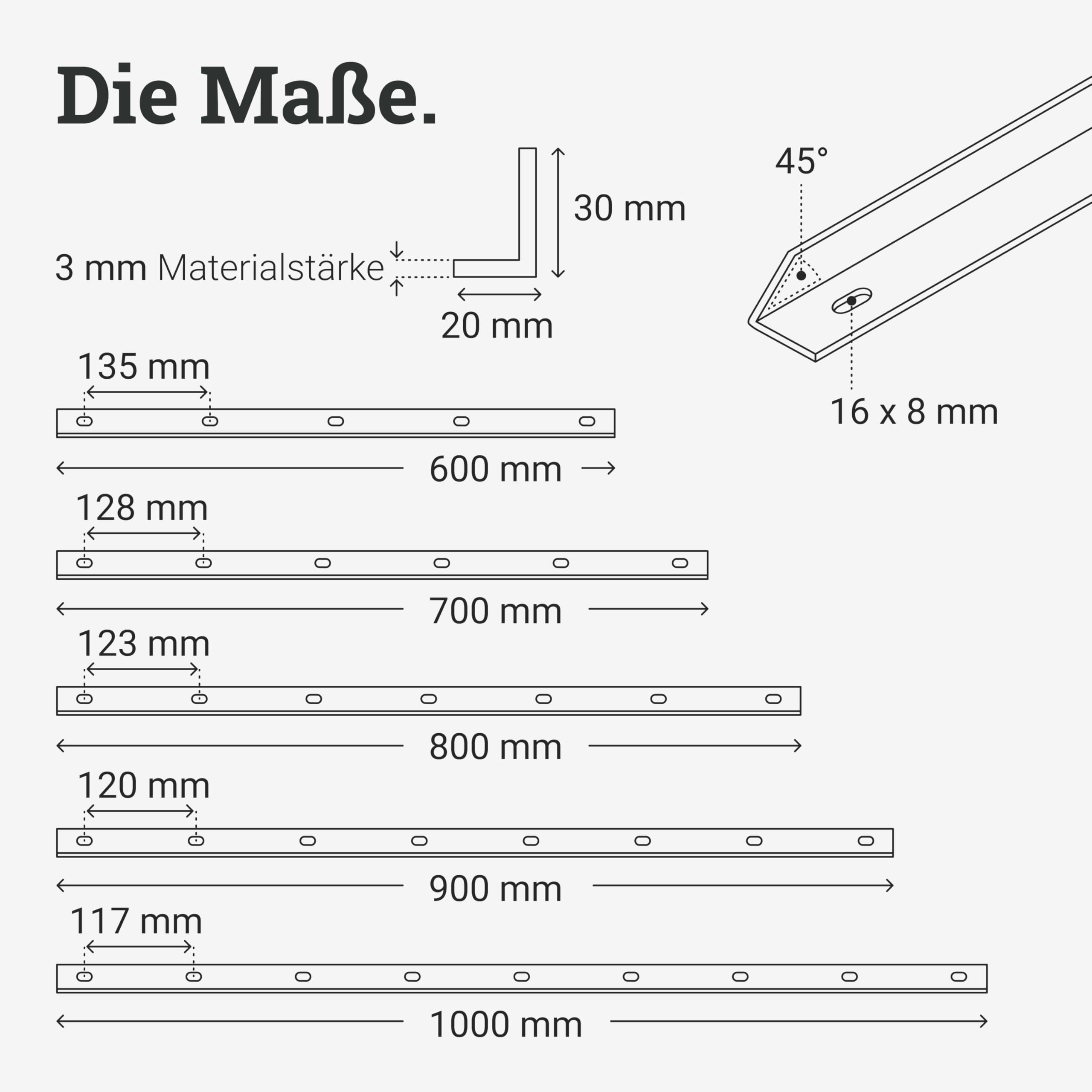 Natural Goods Berlin 3x Gratleiste L-FORM - Gratleiste Schwarz Metall 100 cm - Stabiler Unterzug Für DIY Holztischplatte - 1m Profilleiste L-förmig, Winkelleiste aus Stahl, Verstärkungsleiste Lang