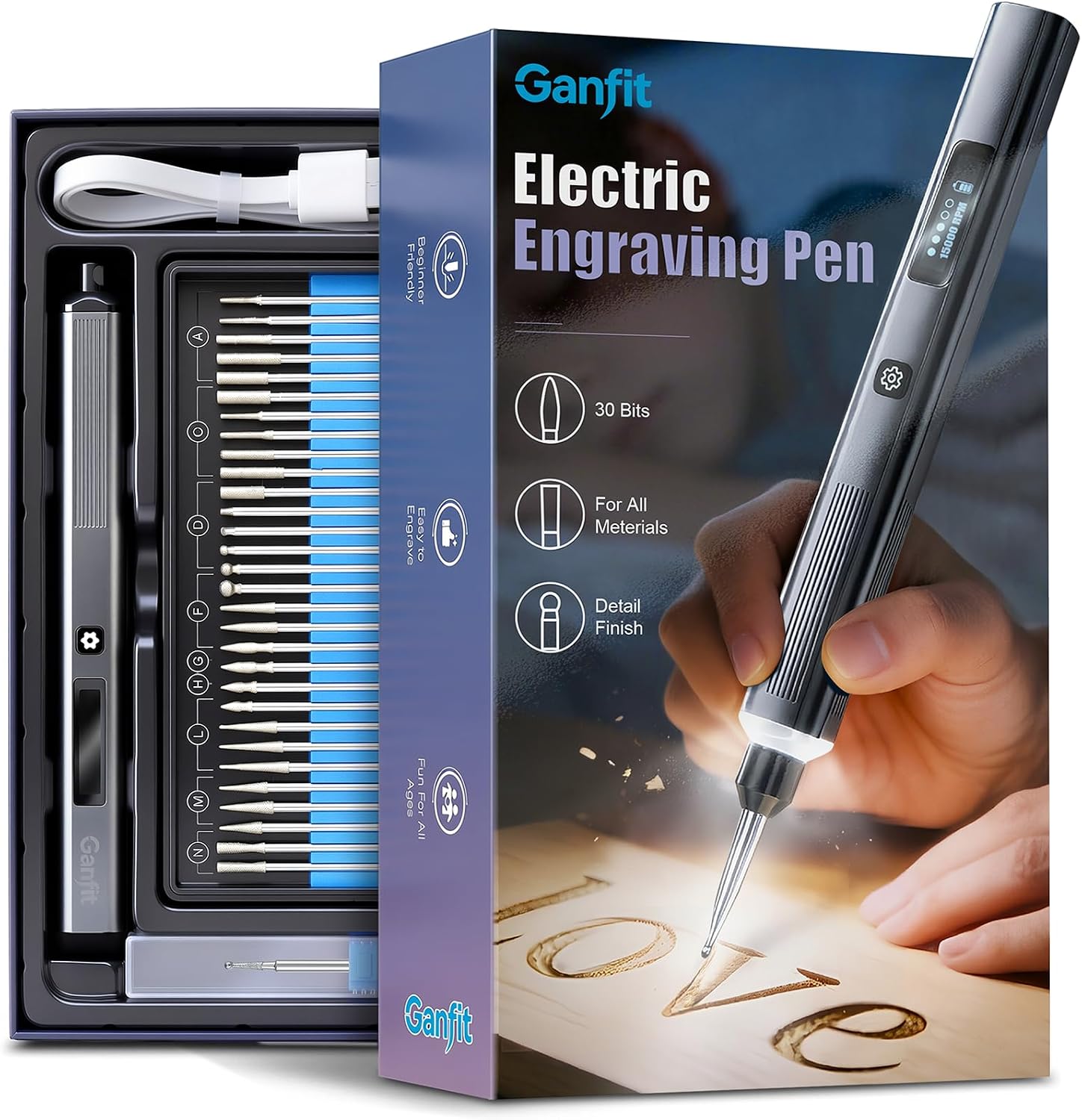 Engraving Pen for Metal, Wood, Glass and Plastic, Gift for Teens, Grey