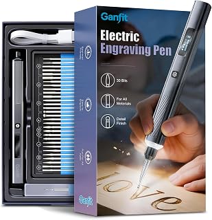 Ganfit Adjustable Speed Engraving Pen, Cordless LED Engraver Tool with 31 Bits, USB Fast Rechargeable Design, Multi-Purpose Carving Kit for All Materials, Ideal Holiday Birthday Craft Gifts