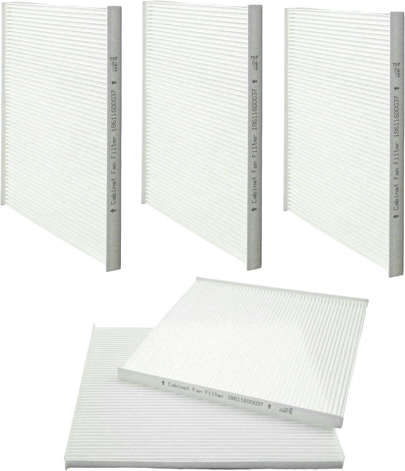 5-Pack BAIZHIHUA 18611600037 Cabinet Fan Filter Compatible with 4th Generation Filterfans PFF60000, PF 6x.000, PFA 60.000 Light Grey, Nema Type 12 Protection IP55, Filtermat Material