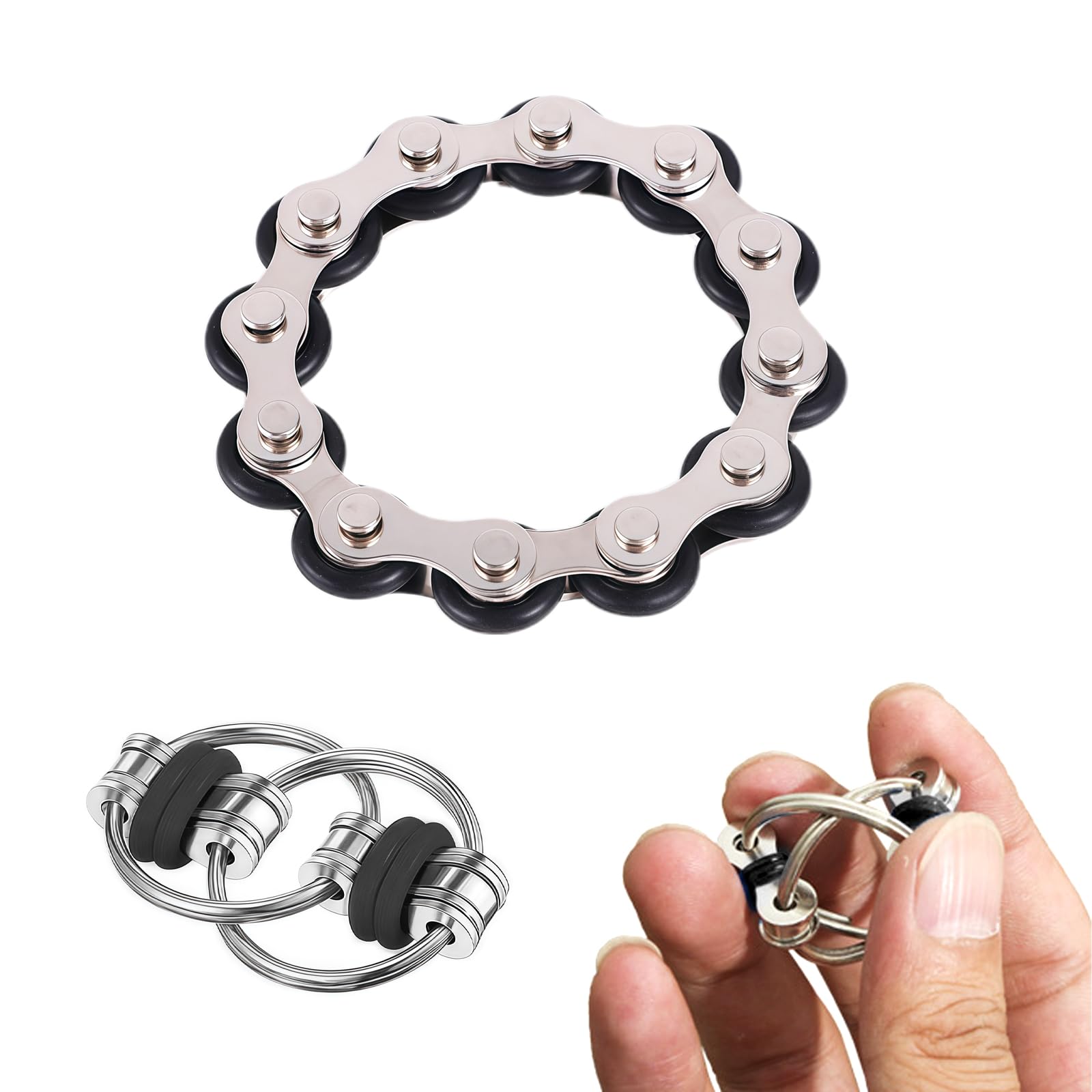 플리피 체인 스트레스 해소 장난감 (어린이, ADHD, 자폐증, 성인, 청소년용) (2개입)-Freehip.co.kr